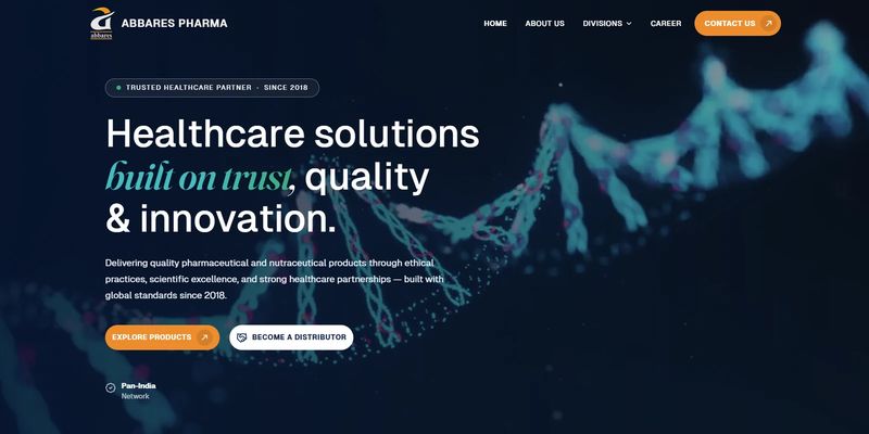 Home page of the Abbares Pharma website
