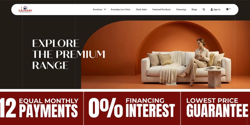 Home page of the Calgary Furniture Emporium website