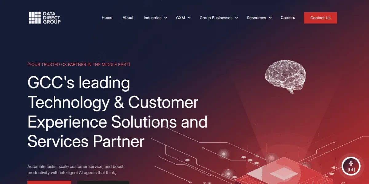 Home page of the Data Direct Group website