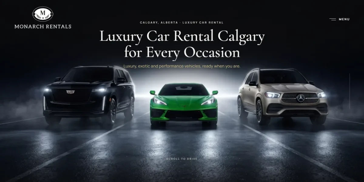 Home page of the Monarch Rentals website