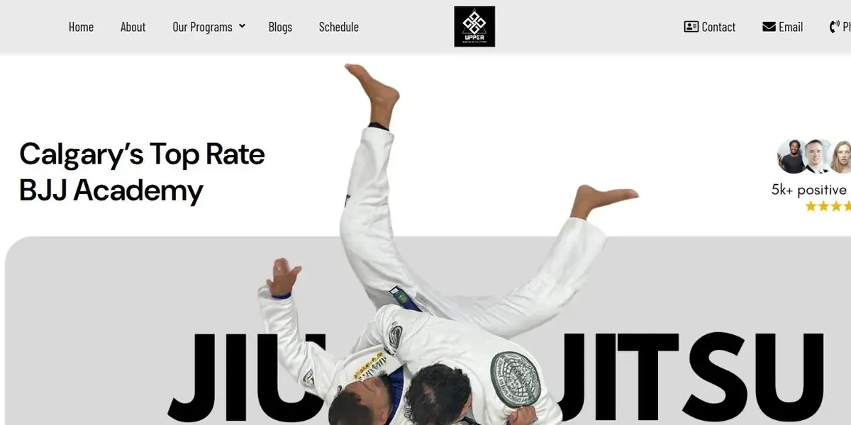 Home page of the Upper Jiu Jitsu website